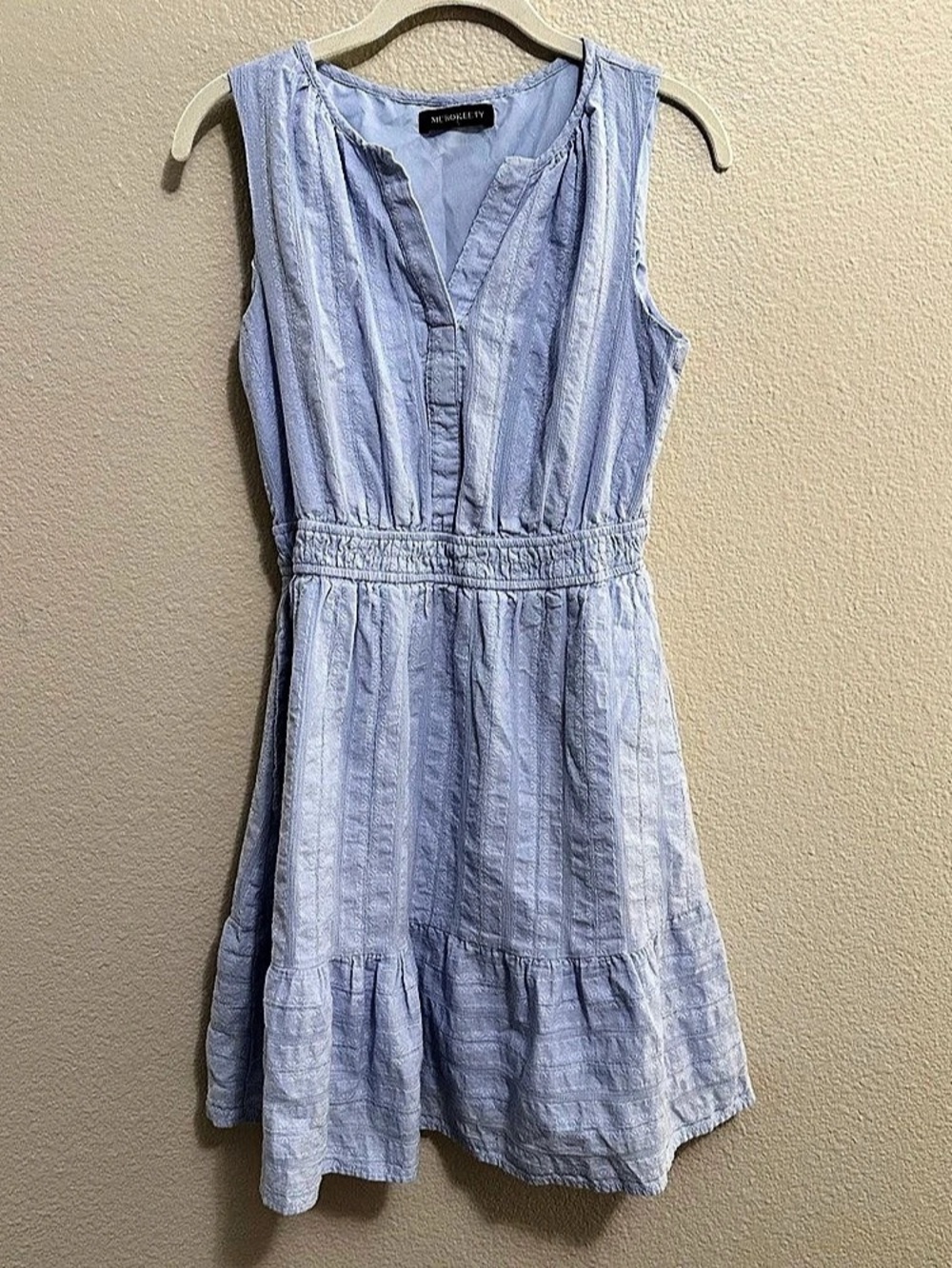 Merokeety Women’s Mini Dress Blue Small